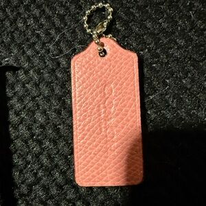 Coach Pink Leather Hangtag Keychain